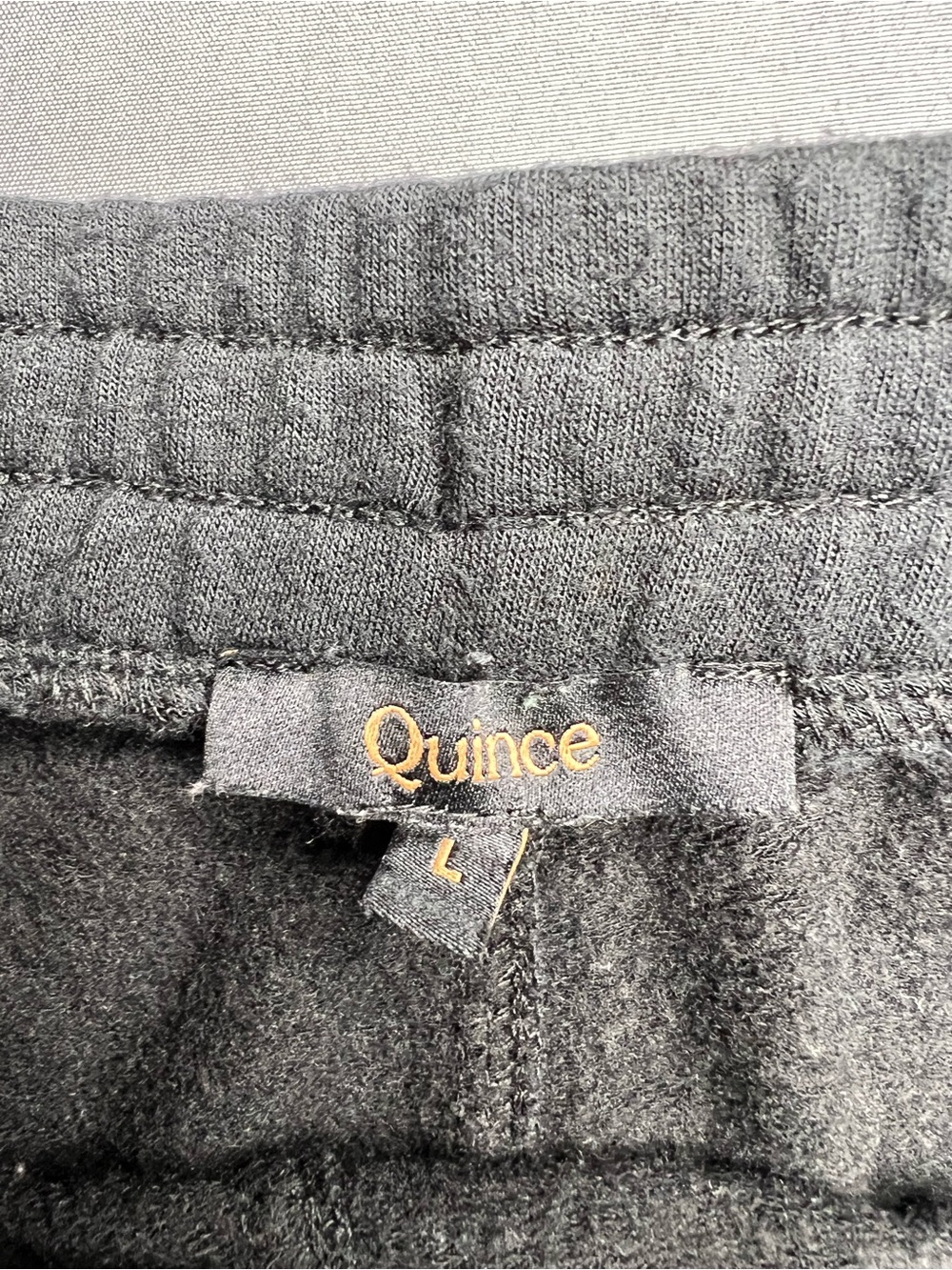 Quince Super Soft Fleece Lounge Pants Black Size Large TENCEL™ Drawstring